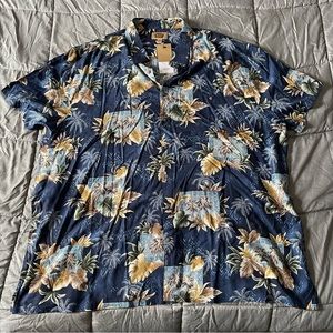 The Foundry Big & Tall Tropical Button Down